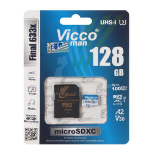 کارت حافظه microSDXC ویکومن مدل Final 633x  کلاس 10 استاندارد UHS-I U3 سرعت 90MBs ظرفیت 128 گیگابایت به همراه آداپتور SD