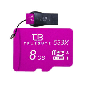 کارت حافظه microSD HC تروبایت مدل 633X کلاس 10 استاندارد UHS-I U1 ظرفیت 8 گیگابایت به همراه کارت‌خوان